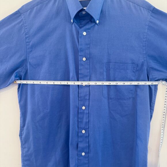Van Heusen Mens Collared Button Down Long- Sleeve Shirt Blue Large - 16 34/35 - Picture 4 of 11